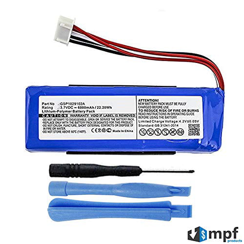 Trade-Shop Battery for JBL Charge 2/Spare Battery 3,7V 6000mAh